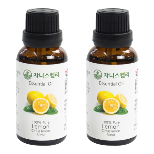 쟈니스헬리 아로마 에센셜 레몬 오일, 30ml, 2개