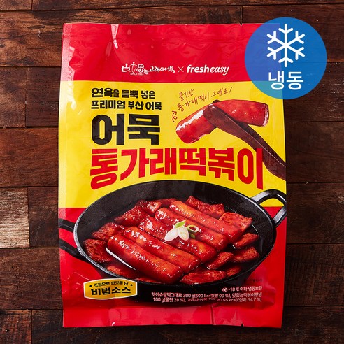 프레시지 고래사어묵 어묵 통가래떡복이 (냉동), 500g, 6개