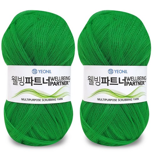 니뜨 웰빙파트너 수세미실 60g x 2p, 19 그린, 1세트