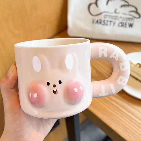 모던지 귀여운 토끼컵 360ml 9.2 x 8.3 cm YJ694, B, 1개