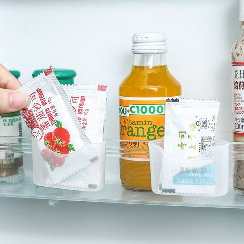 냉장고 선반 클립형 소스 보관 포켓 정리대