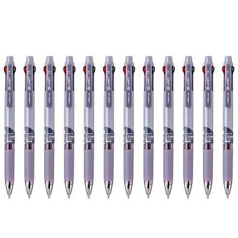 라인플러스 M-LINE 3 3색볼펜 1.0mm 12p, 다크퍼플, 12개