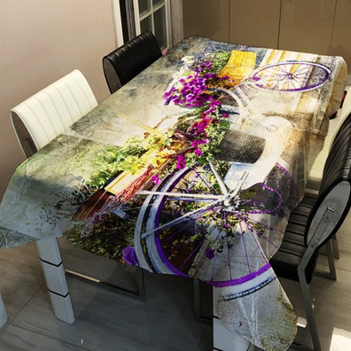 알럽홈 유럽 풍경 프린팅 스퀘어 홈 테이블 커버, TYPE16, 100 x 140 cm
