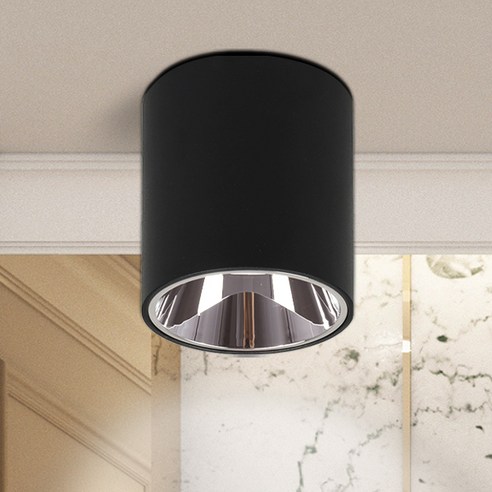 원하 인테리어 원통 직부등 73 x 76 mm COB LED7W, 주광색(블랙)