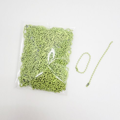 마다꾸미 볼체인 컬러군번줄 줄구슬 12cm, 라이트그린, 100개