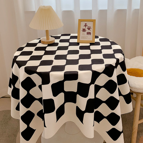 비투윈 클라레인 고급 깔끔한 식탁보, 블랙체크, 1개, 40 x 60 cm