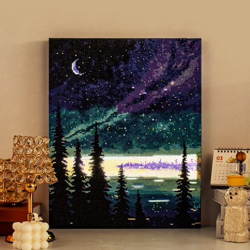 아트조이 DIY LED 캔버스형 보석십자수 40 x 50 cm, 신비로운 밤, 1개