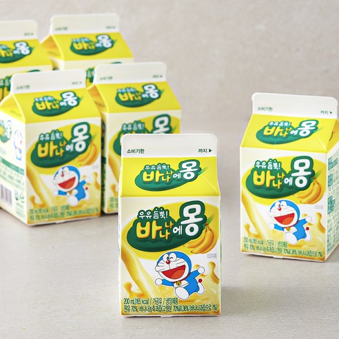 남양유업 우유 듬뿍 바나나에몽, 200ml, 6개