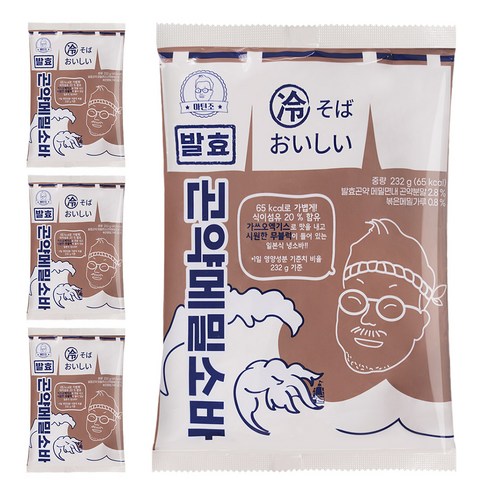 마틴조 발효 곤약 메밀 소바 국수 65Kcal, 232g, 4개