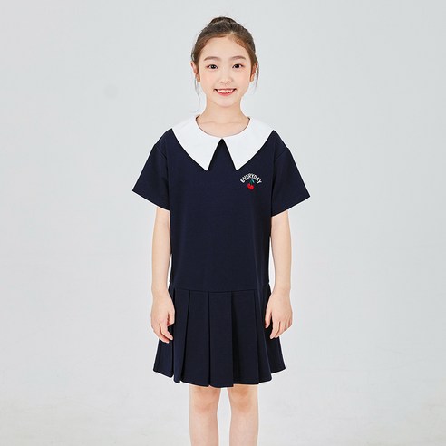 스푼 여아용 체리 스쿨룩 원피스