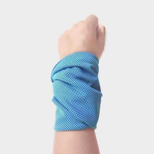 올웨일리 다용도 아웃도어 땀흡수 스포츠 손목타월 25 x 40 cm TSP2418, 블루, 2개