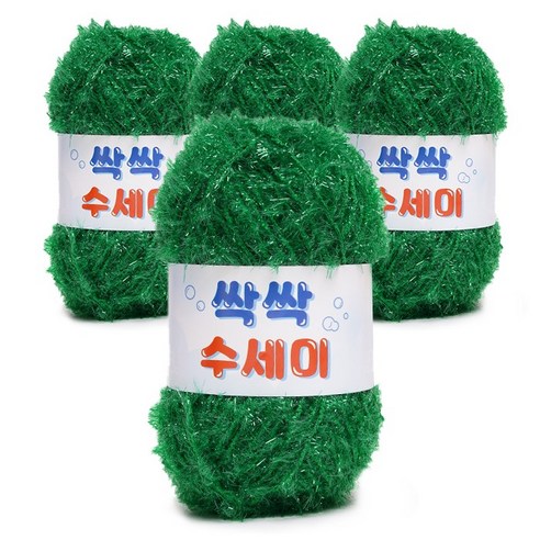 쎄비 싹싹수세미 뜨개실 80g 4p, 310 초록