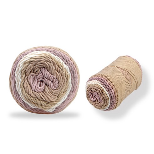 미소털실 레인보우 케이크 뜨개실 볼 100g x 2p, 17 베이지믹스, 193m