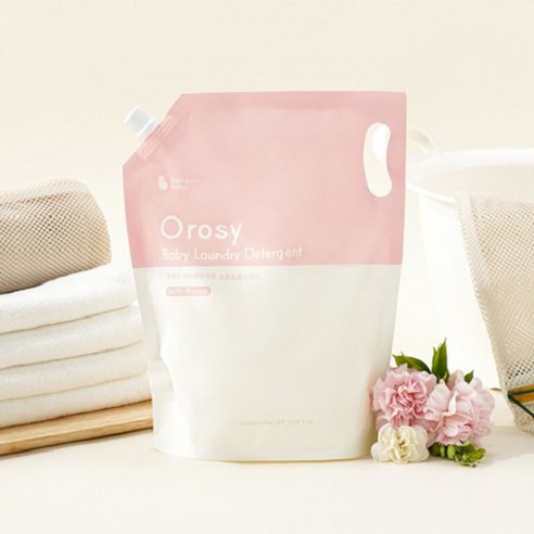 섬세한 아기 피부를 위한 부드러운 선택, 밤부베베 오롯이 아기 세탁세제 소프트블라썸향