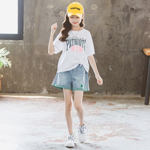 Junior 時尚 女孩 服裝 上下 褲子 套裝 女孩 女孩 初中