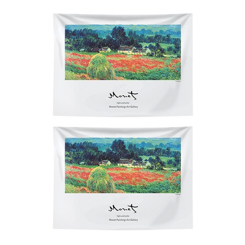 블럭마트 Monet 인테리어 행잉 가리개 패브릭 포스터 2p, TYPE6