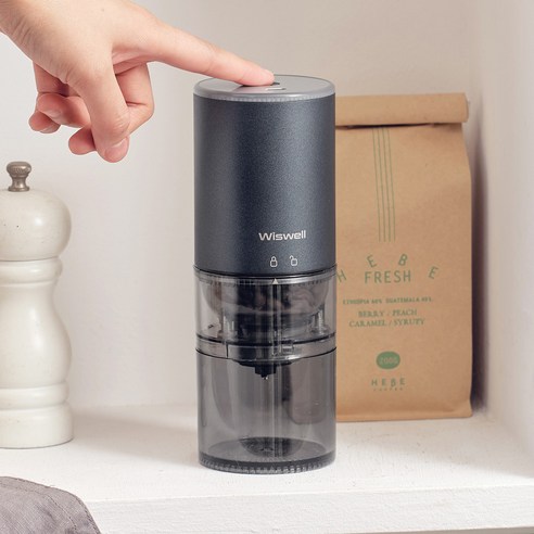 커피 애호가를 위한 최고의 커피 그라인더: 위즈웰 무드라이트 무선 전동 커피그라인더 차콜