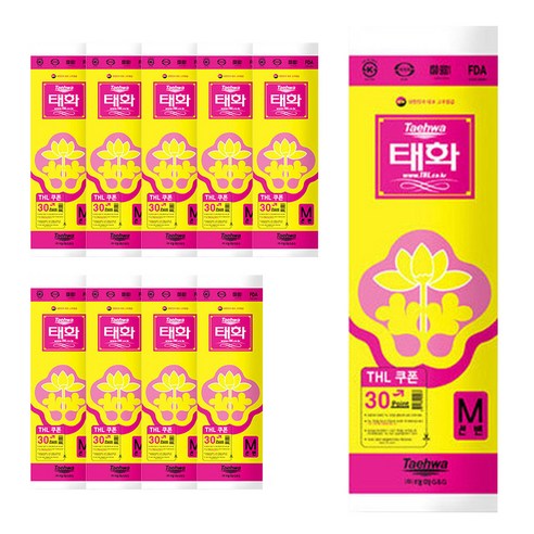 태화 고무장갑 썬밴 중, 핑크, 10개