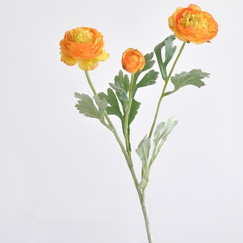 주앤지 인테리어 모란꽃 조화 52cm 3p, 라이트 오렌지