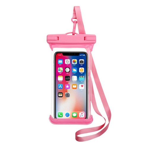 디에스 테두리 원터치 핸드폰 방수팩, 핑크, 1개
