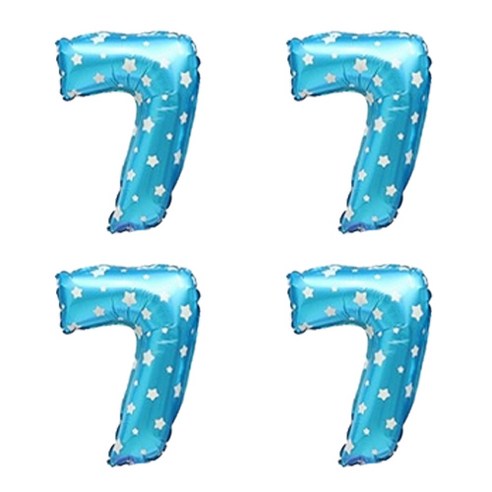 숫자 은박 풍선 소, 별블루 7, 4개
