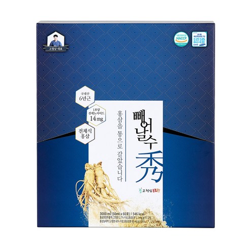 고철남홍삼 프리미엄 전체식 홍삼진액 빼어날 수 50ml x 60p, 3L, 1개