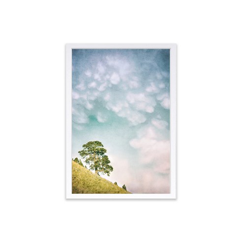 인테리어 하늘나무 포스터 + 우드액자, 화이트