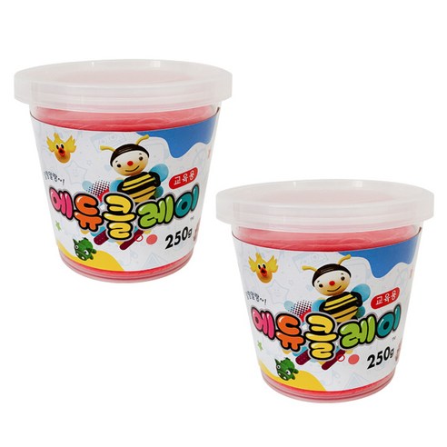 에듀클레이 유아용 클레이 2p, 빨강, 250g, 2개