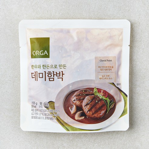 올가홀푸드 한우와 한돈으로 만든 데미함박, 155g, 1개