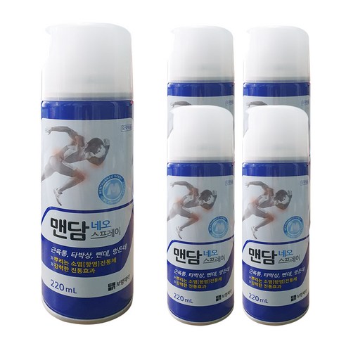 보령메디앙스 맨담 네오스프레이 파스 220ml, 5개, 1개입