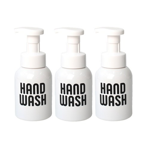 로맨틱노벰버 원형 거품용기 레터링1 HAND WASH 300ml, 화이트(캡), 3개