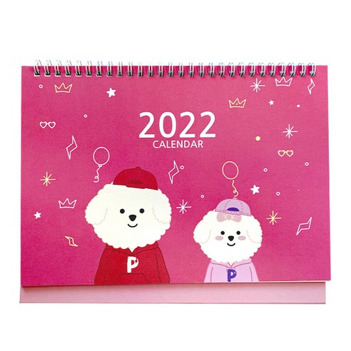 쁘숑앤포숑 2022 데스크 캘린더, 캐주얼, 1개