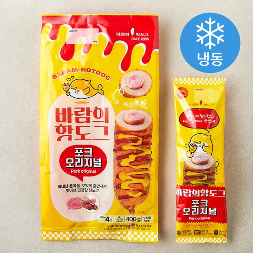 바람의핫도그 포크오리지널 (냉동), 100g, 4개입, 1개