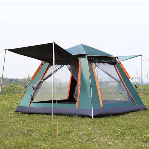 가족용 빅 윈도 전자동 텐트 기본형 215 x 215 x 142 cm, 블루, 4인용
