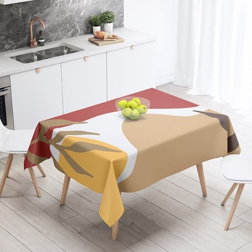 스타 귀여운 색채 도형 식탁보, Type 5, 100 x 140 cm