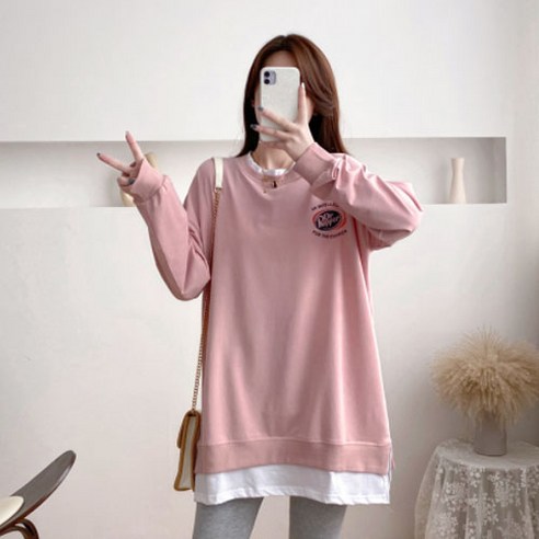 임산부 레이어드 긴팔 수유티셔츠