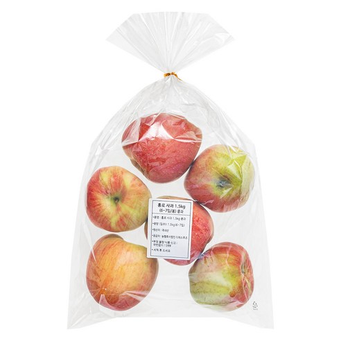 홍로 사과, 1개, 1.5kg(중과, 6~7입)