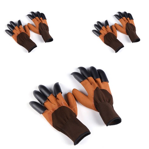 부스마켓 손갈퀴 가드닝 장갑 양손착용, 오렌지, 3개