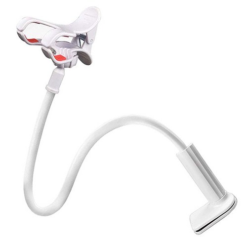셀인스텍 스마트폰 스크류 자바라 침대 거치대 70cm, 화이트, 1개