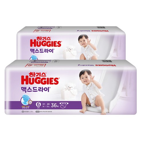 2021 신형 하기스 맥스드라이 밴드형 기저귀 남녀공용 점보형 6단계(14~19kg), 점보, 72매