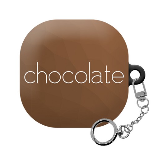 몬드몬드 네임 갤럭시 버즈프로 / 버즈라이브 하드 케이스 + 키링, Chocolate brown A