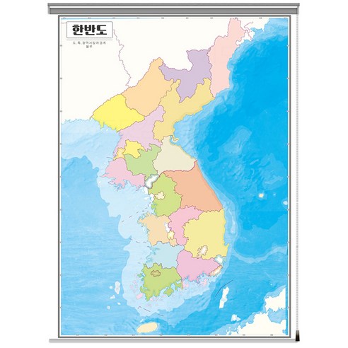 지도닷컴 한반도 지도 롤스크린 150 x 210 cm + 클립 + 피스, 1개