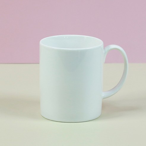 해피정 심플 머그컵 350ml 유광, 화이트, 1개
