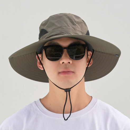 비안 자외선 차단 기능성 햇빛가리개 등산모자, 그린, 1개