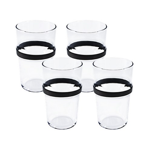 루미낙 스테레오 텀블러 4p, 블랙, 320ml