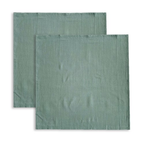 케이트가든 정사각 리넨 키친 크로스 겸 매트 2p, 그린, 40 x 40 cm
