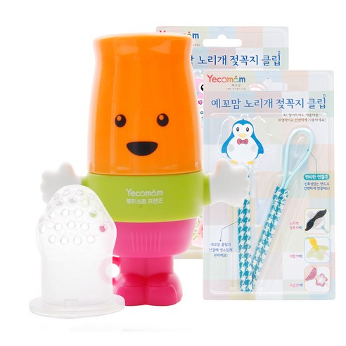 예꼬맘 프렌즈 트위스트 과즙망 + 리필망 + 클립 랜덤발송 2p, 오렌지, 1세트