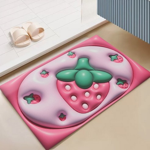 BRINCH 빨아쓰는 3D 입체 디자인 규조토 논슬립 발매트, 타입5901-27