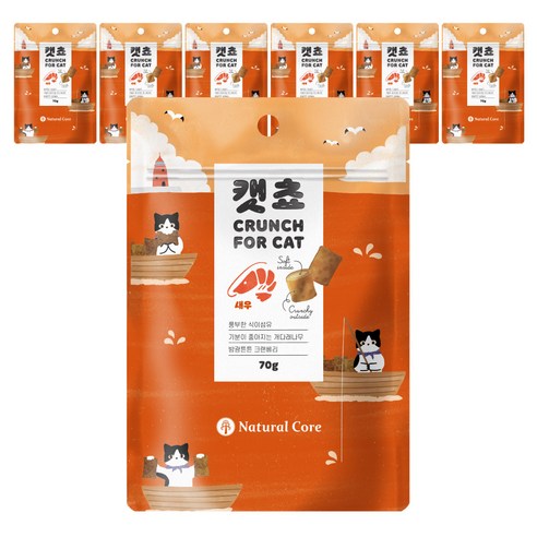 네츄럴코어 캣쵸 고양이 간식, 7개, 새우