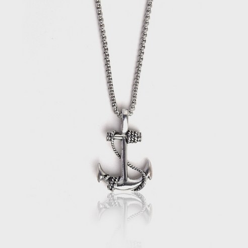 스칼렛또블랙 남성용 steel chain Vintage anchor pendant Necklac BAT205